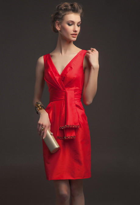 vestido-de-coctel-rojo-96-12 Crvena koktel haljina