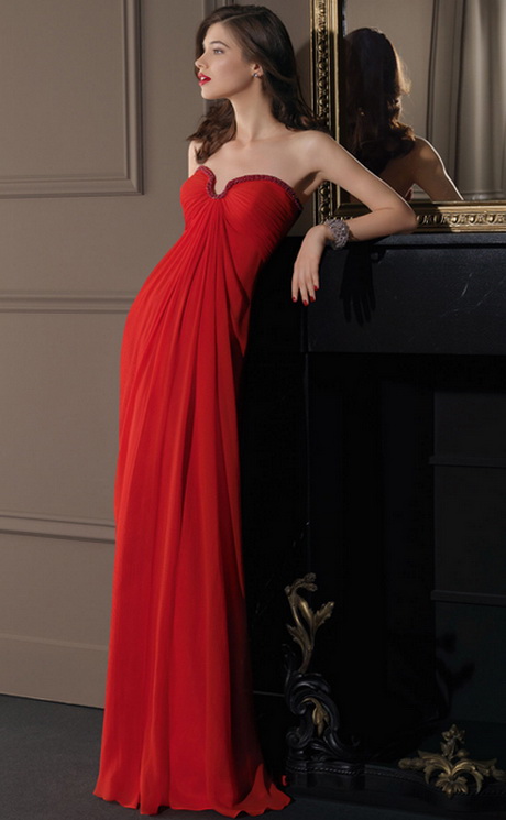 vestido-rojo-strapless-87-8 Crvena haljina bez naramenica