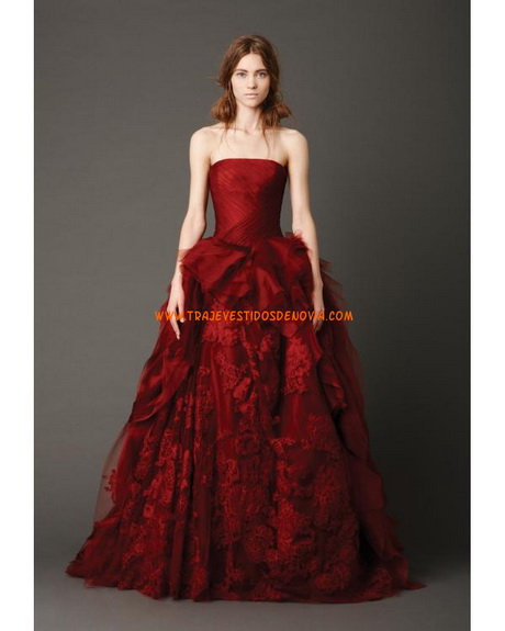 vestido-strapless-rojo-23-11 Crvena haljina bez naramenica