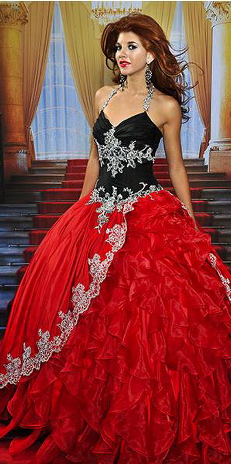vestidos-de-15-aos-rojo-con-negro-56-5 15-godišnja crvena haljina s crnom