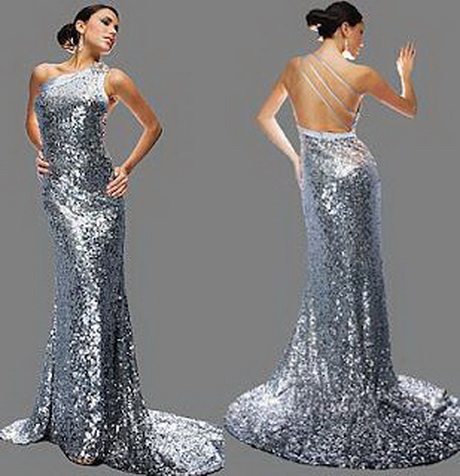 vestidos-de-noche-color-plata-55 Večernje haljine u srebrnoj boji