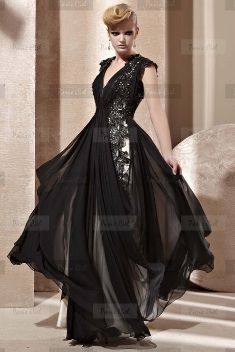 vestidos-negros-largos-85-16 Duge crne haljine