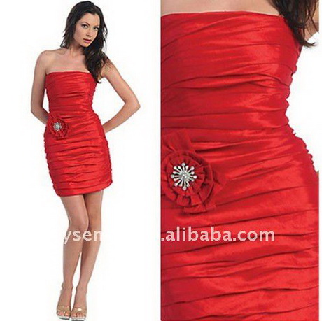 vestidos-rojos-strapless-45-12 Kaiša crvene haljine