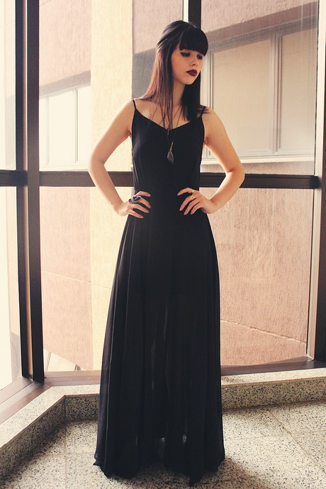 combinar-vestido-largo-negro-90_17 Kombinirajte crnu dugu haljinu