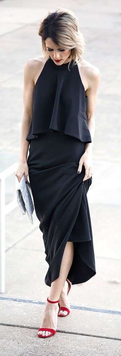 combinar-vestido-negro-corto-24_17 Kombinirajte kratku crnu haljinu