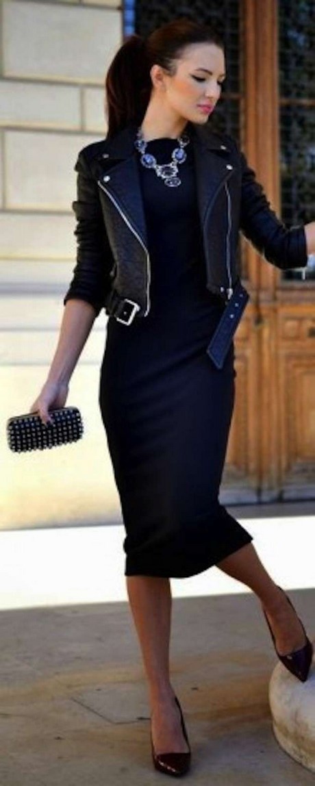vestido-negro-con-collar-36_4 Crna haljina s ovratnikom