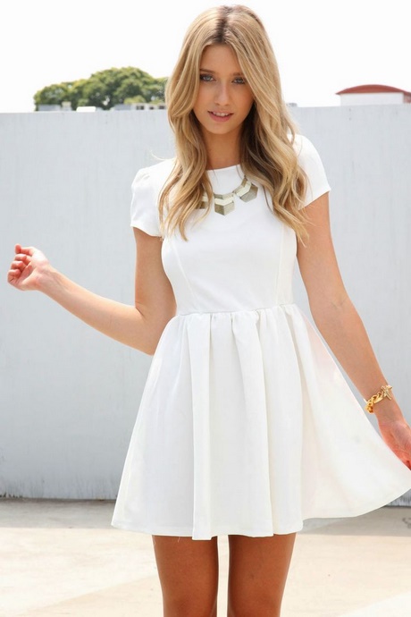 Casual kratke bijele haljine