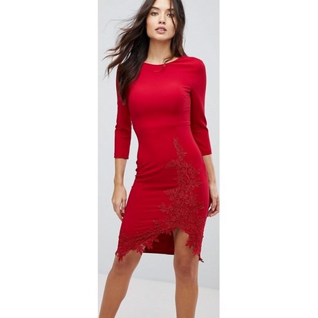 vestido-rojo-tubo-manga-larga-49_10 Crvena haljina s dugim rukavima