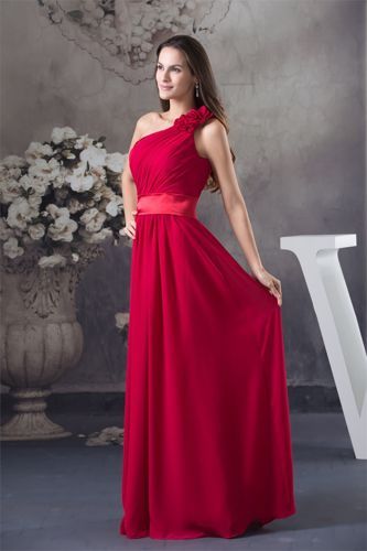 Duga crvena djeveruša haljina
