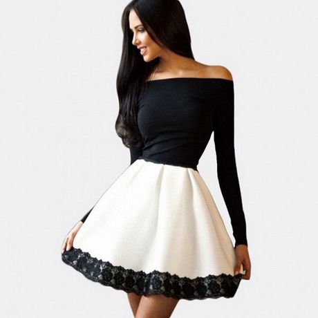 vestido-blanco-negro-97_9 Crna bijela haljina