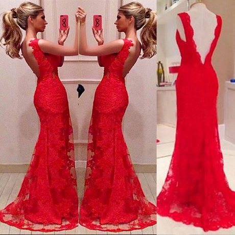 vestido-fiesta-rojo-encaje-67_2 Crvena haljina od čipke