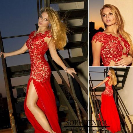 vestido-fiesta-rojo-encaje-67_7 Crvena haljina od čipke