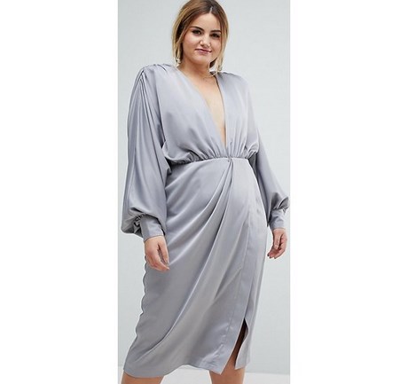vestido-gris-manga-larga-32 Siva Haljina s dugim rukavima