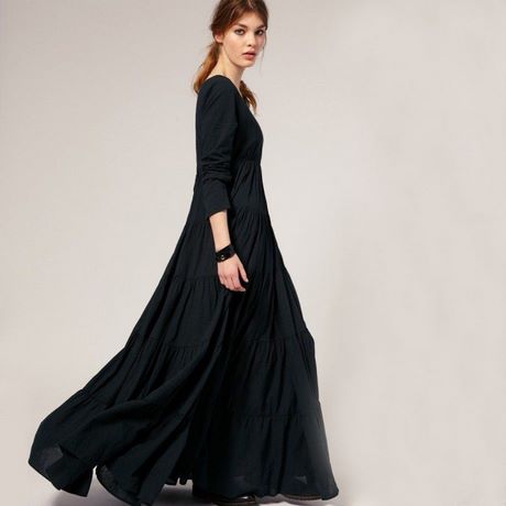 vestido-largo-negro-algodon-58_4 Pamučna crna duga haljina