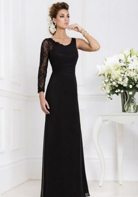 vestido-largo-negro-sencillo-55_14 Jednostavna crna duga haljina