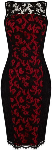 vestido-rojo-con-encaje-negro-54_3 Crvena haljina s crnom čipkom