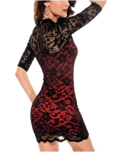 vestido-rojo-con-encaje-negro-54_7 Crvena haljina s crnom čipkom