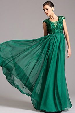 Duga Čipka zelena haljina