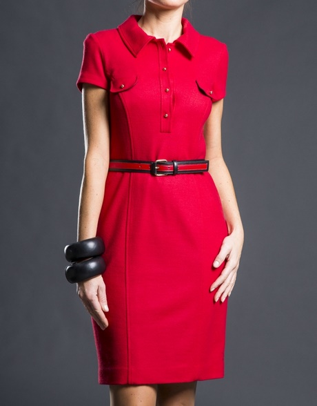 vestido-camisero-rojo-94_20 Crvena haljina-košulja