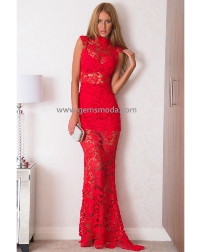 vestido-encaje-rojo-largo-63_3 Duga crvena haljina od čipke