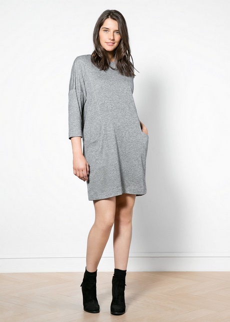 vestido-gris-punto-33_4 Siva Haljina s točkicama