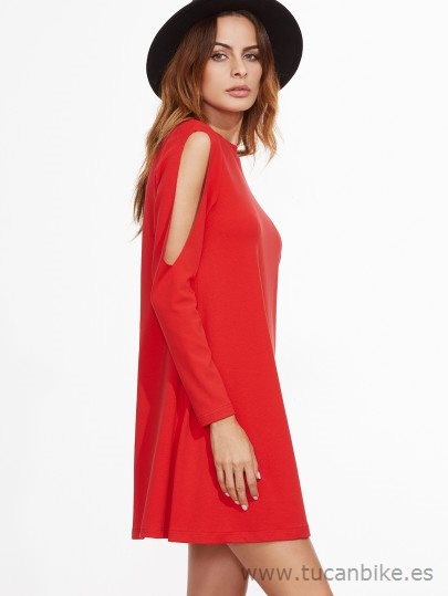 vestido-recto-rojo-47_7 Crvena ravna haljina