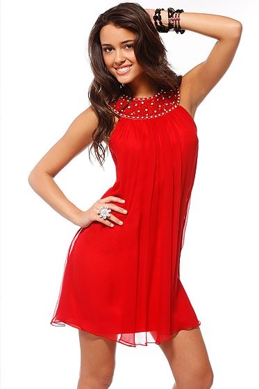 Kratka crvena večernja haljina