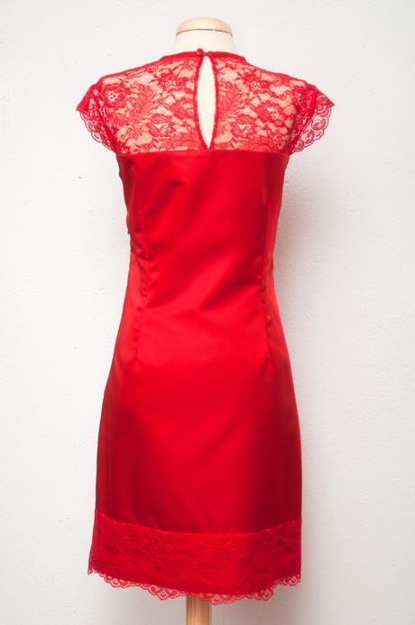 vestido-rojo-encaje-corto-65_13 Kratka Čipka crvena haljina