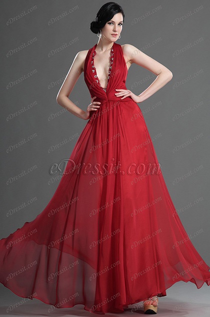 vestido-rojo-escote-v-38_17 Crvena haljina s V-izrezom
