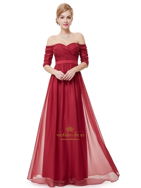 vestido-rojo-media-manga-25_15 Crvena haljina kratkih rukava