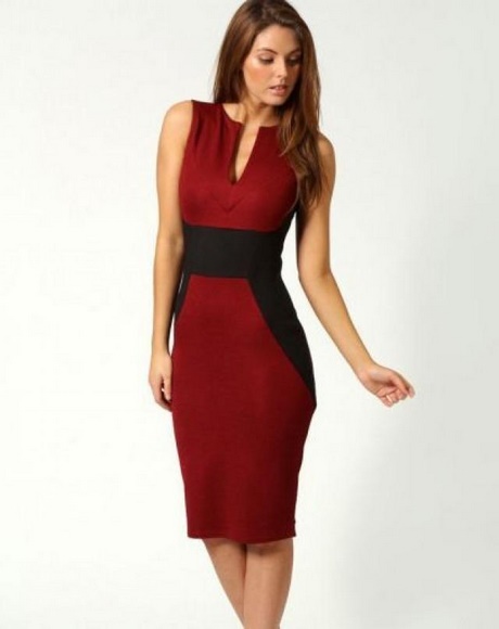 vestido-rojo-negro-40_7 Crna crvena haljina