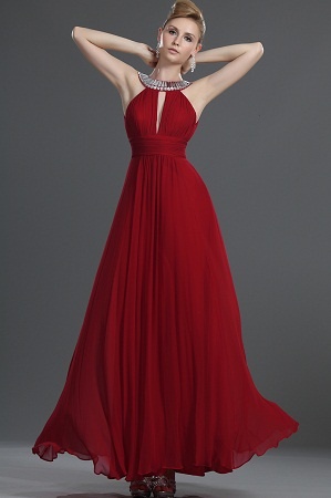 Crvena elegantna prom haljina