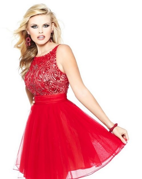 vestidos-elegantes-cortos-rojos-71_17 Crvene kratke elegantne haljine
