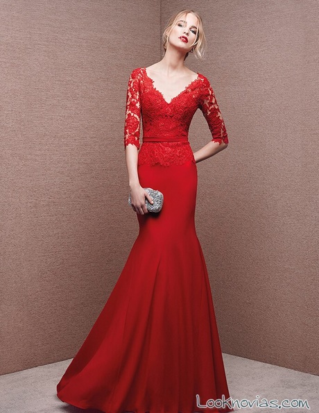 vestidos-largos-rojos-de-encaje-20_8 Crvena čipka duge haljine