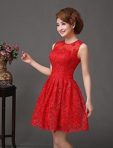 vestidos-rojos-con-encaje-96_17 Crvena haljina s čipkom