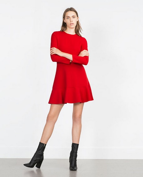 vestidos-rojos-con-manga-larga-10_13 Crvena haljina s dugim rukavima
