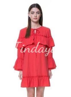 vestidos-rojos-con-manga-larga-10_17 Crvena haljina s dugim rukavima