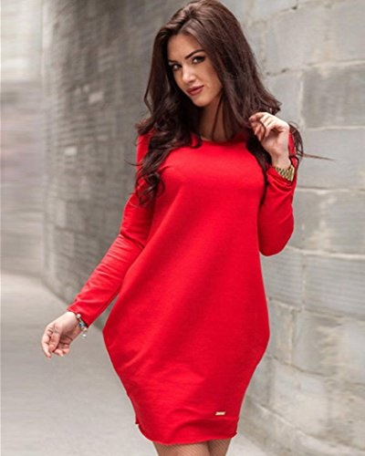 vestidos-rojos-cortos-con-manga-63_18 Kratke crvene haljine s rukavima