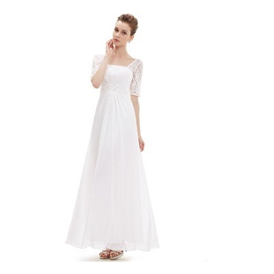 Jednostavna duga bijela haljina