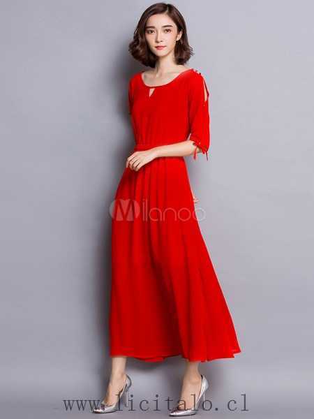 vestido-rojo-gasa-largo-31_3 Duga šifon crvena haljina