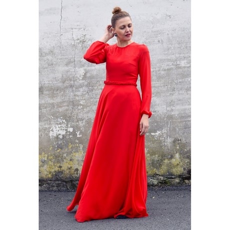 vestido-rojo-gasa-largo-31_4 Duga šifon crvena haljina