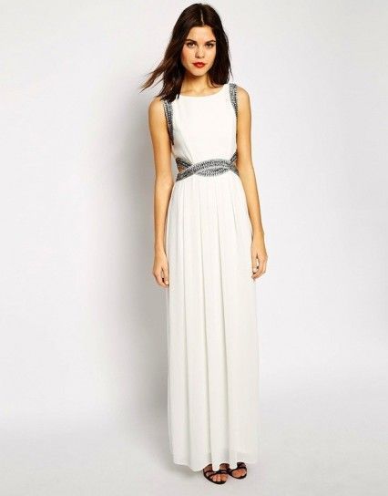 Duge jednostavne bijele haljine