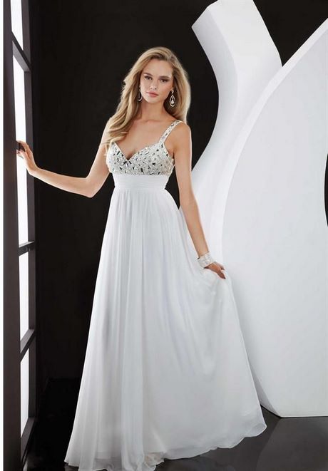 vestidos-de-color-blanco-de-fiesta-88 Bijela boja prom haljina