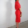 Crvena guipure haljina